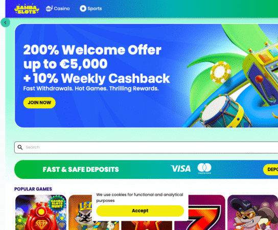 Samba Slots Casino ▷ Bonus 2026, paiements, jeux populaires