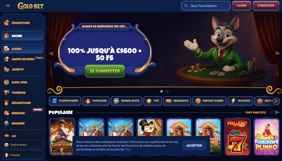 Golobet Casino Avis – bonus 2000 € + 200 Free Spins, fiable ?