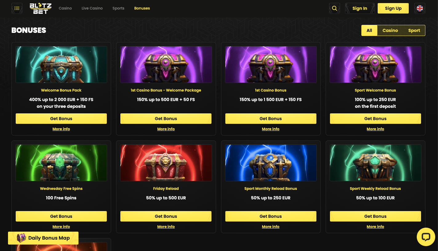 Blitz Bet Casino bonus