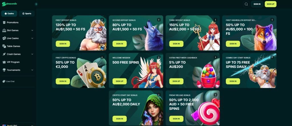 spinaconda bonus casino