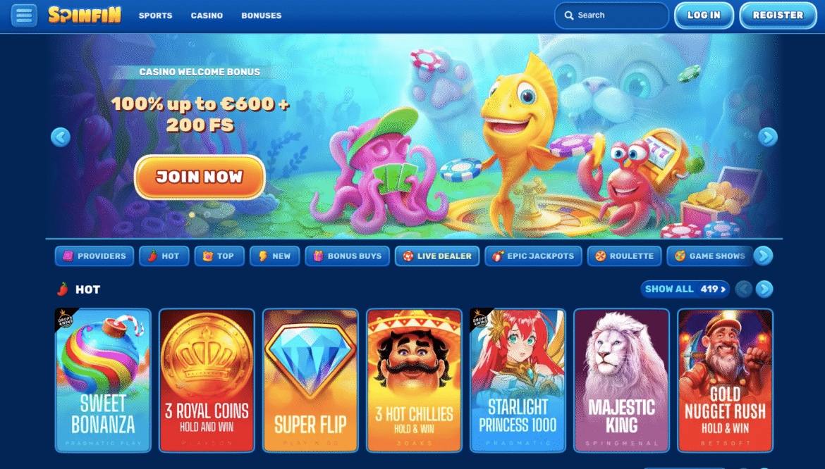 Spinfin Casino inscription